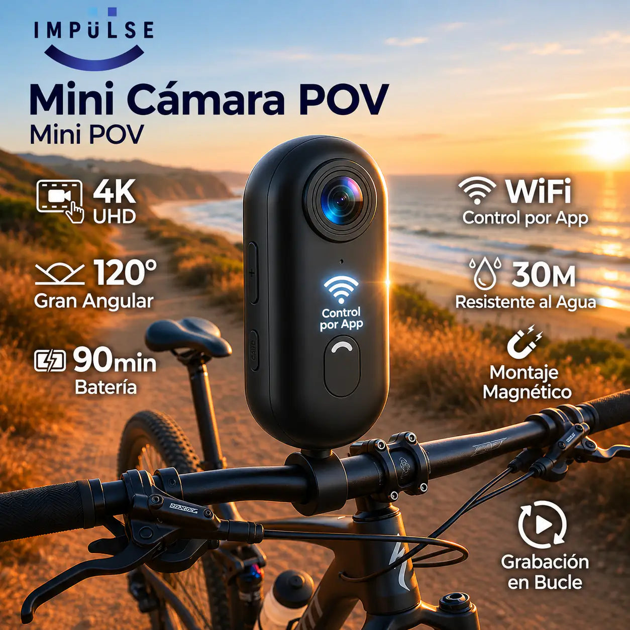 Mini Cámara 4K POV Manos Libres 🎥 | Magnética, Sumergible y con WiFi 🎥🔥