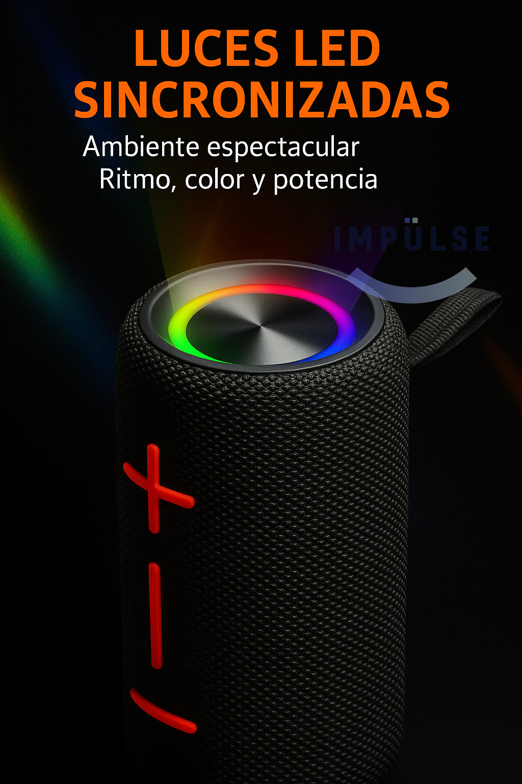 Parlante Portátil Bluetooth Magnético Potente Luces Estéreo