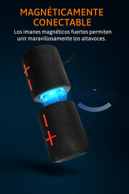 Parlante Portátil Bluetooth Magnético Potente Luces Estéreo