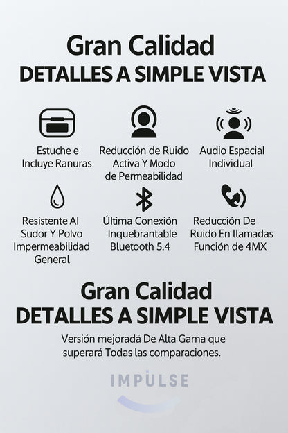 Audífonos Bluetooth A9pro Pantalla Táctil Cancelación Ruido