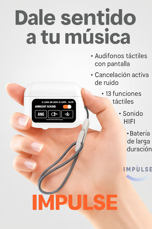 Audífonos Bluetooth A9pro Pantalla Táctil Cancelación Ruido