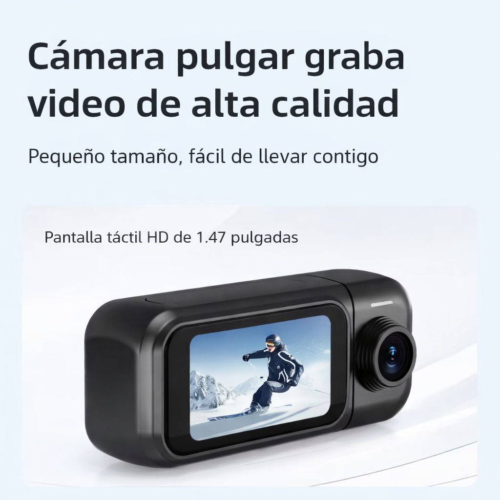 Cámara compacta con pantalla táctil HD de 1.47 pulgadas para grabar video en alta calidad.