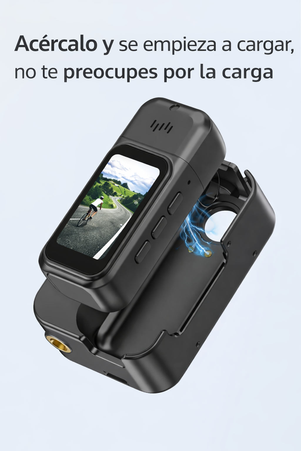 Cargador portátil inteligente negro con pantalla digital y carga rápida automática