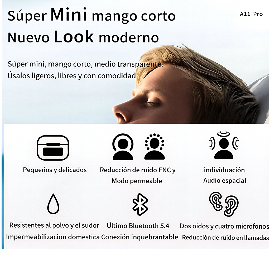 Audífonos Inalámbricos A11 Pro TWS – Bluetooth, Pantalla LED, Estéreo, Alta Autonomía