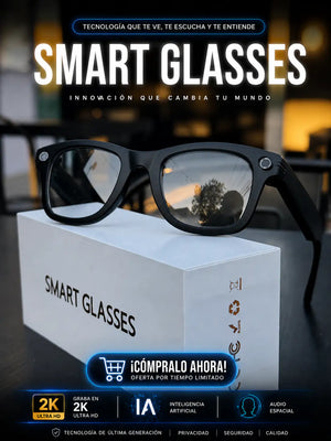 Gafas Inteligentes con IA, Cámara 2K, WiFi y Audio Hi-Fi