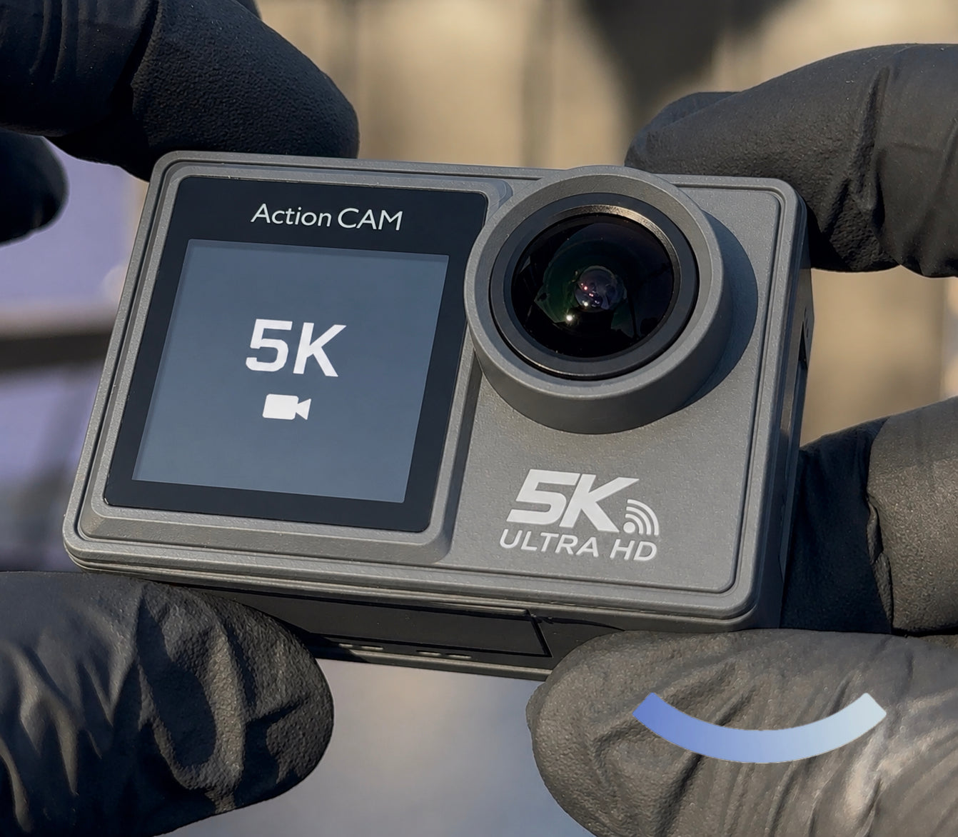 Cámara Acción Deportiva 5k Uhd 30fps 2 Pantallas Wifi 24mpx Gris