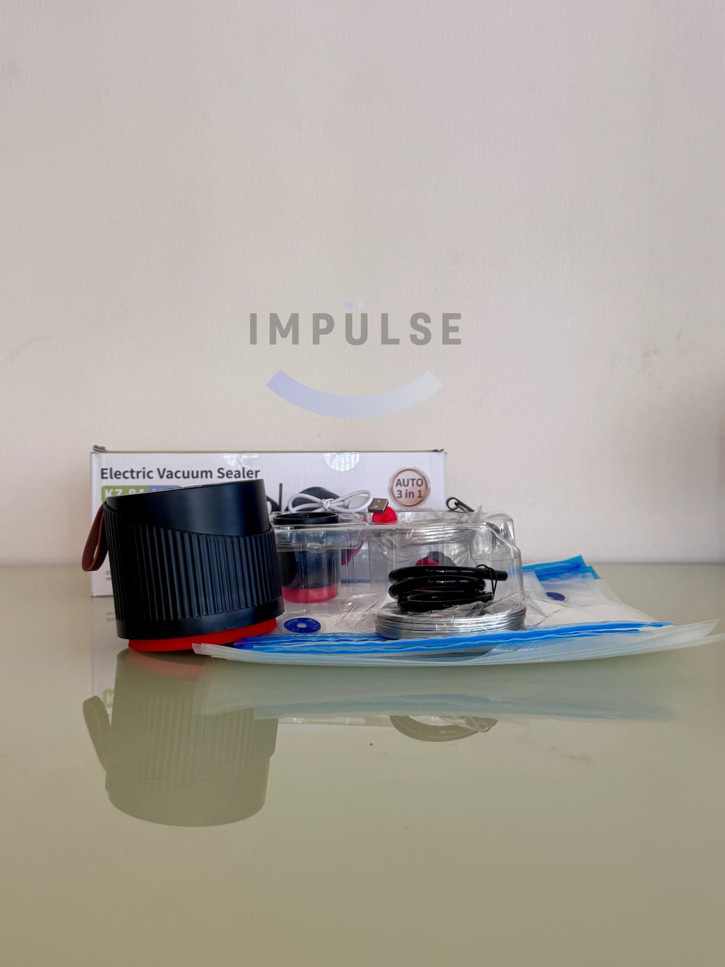 Sellador al Vacío Portátil para Frascos Mason Jar – 60kPa, Recargable por USB | Impulse