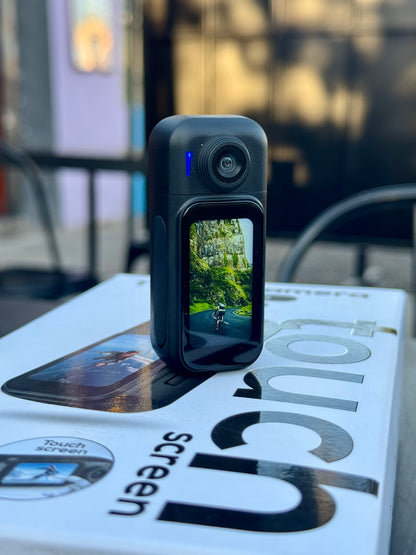 Cámara 4K Táctil Ultra Compacta | Lente Giratorio 180° | Batería larga duración.