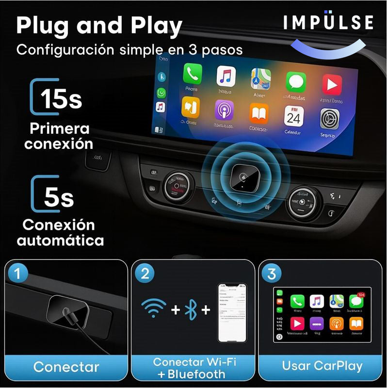 Adaptador CarPlay Inalámbrico – Diseño Cuadrado