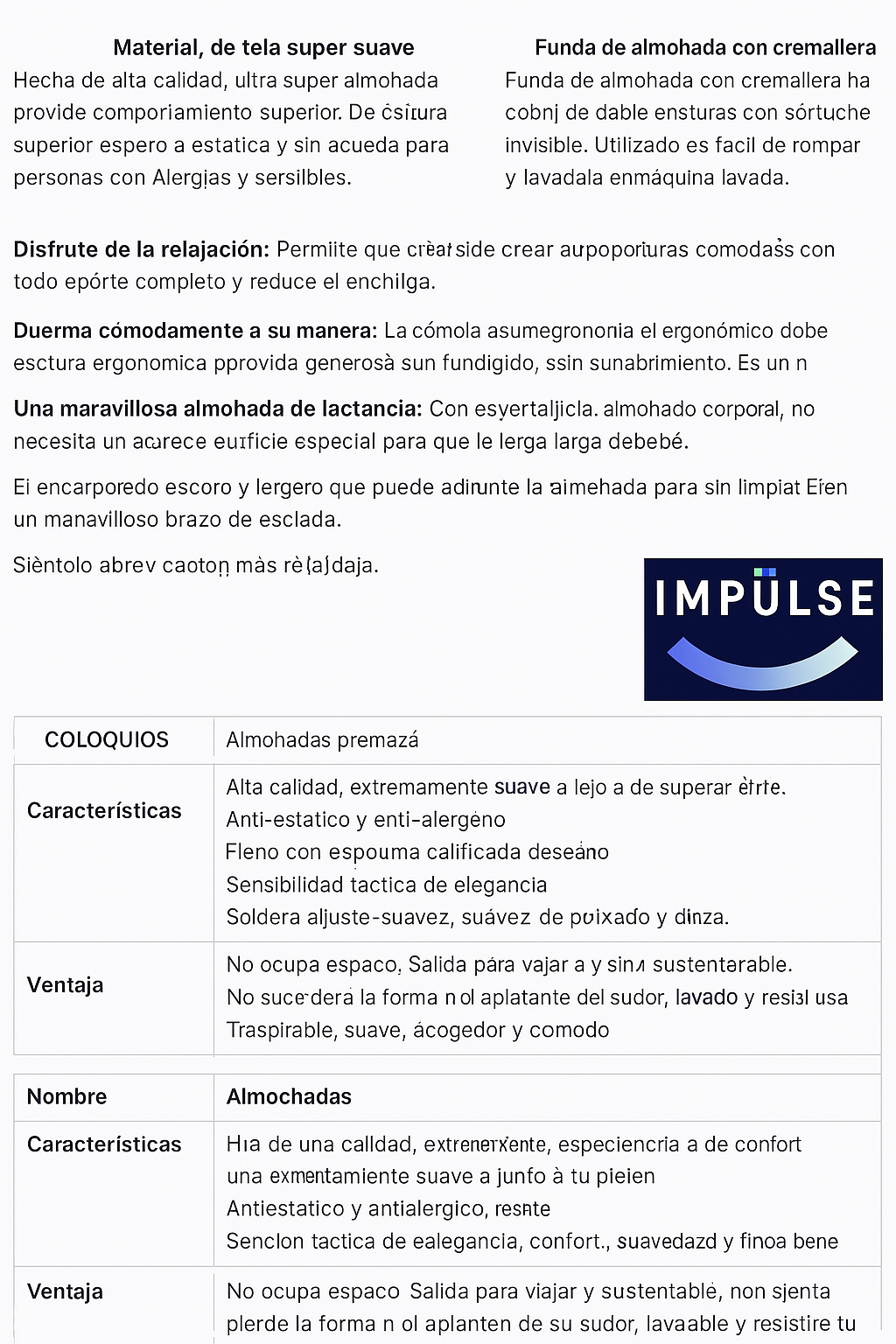 Almohada Corporal en Forma de U Ajustable – Soporte Total para Embarazo, Espalda y Piernas | Impulse