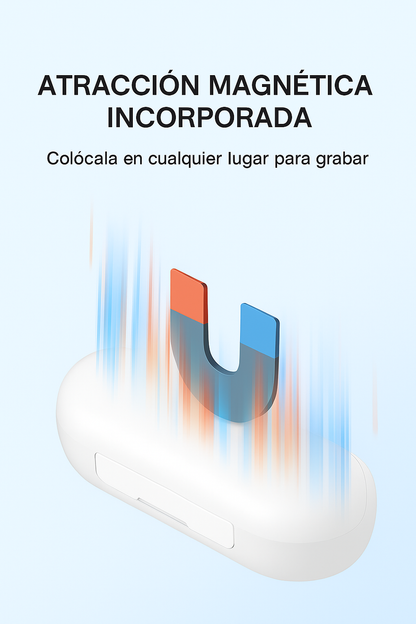 Mini cámara H88 Pro con imán integrado para fijación en superficies metálicas, práctica para grabaciones manos libres.