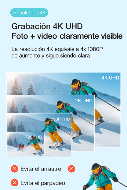 Cámara deportiva H88 Pro de tamaño compacto, ideal para grabación portátil con diseño minimalista y dimensiones 64.5x28x20 mm.

