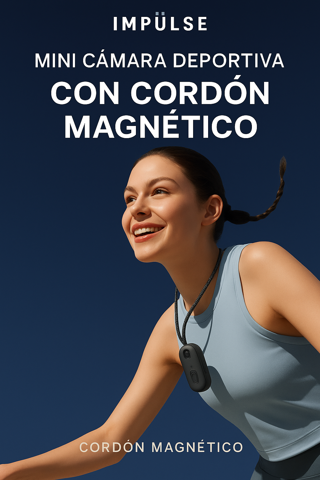 Mini cámara deportiva H88 Pro con grabación en resolución 4K, conexión WiFi al celular, lente gran angular de 120° y atracción magnética.

