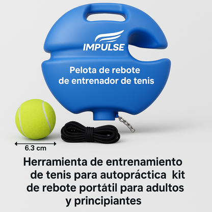 Pelota de rebote con cuerda para entrenamiento de tenis portátil, ideal para adultos y principiantes - Impulse Chile

