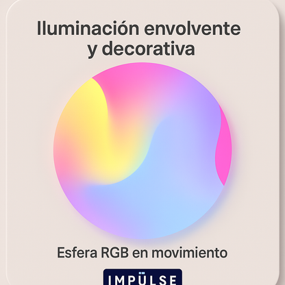 Iluminación decorativa con esfera RGB en movimiento – Impulse