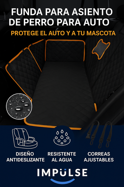 Funda universal para asiento de perro con ventana de malla, compatible con todos los autos - marca Impulse