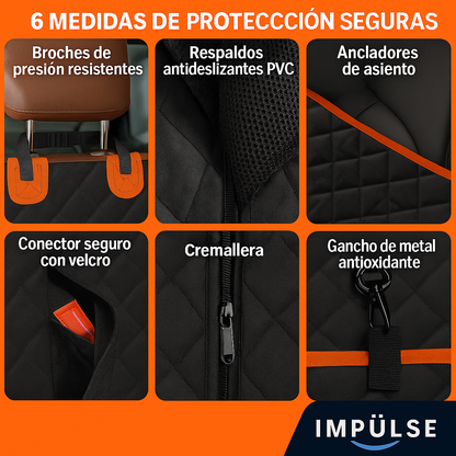 Capas de material Oxford 600D impermeable y antideslizante para funda de asiento de auto para perro