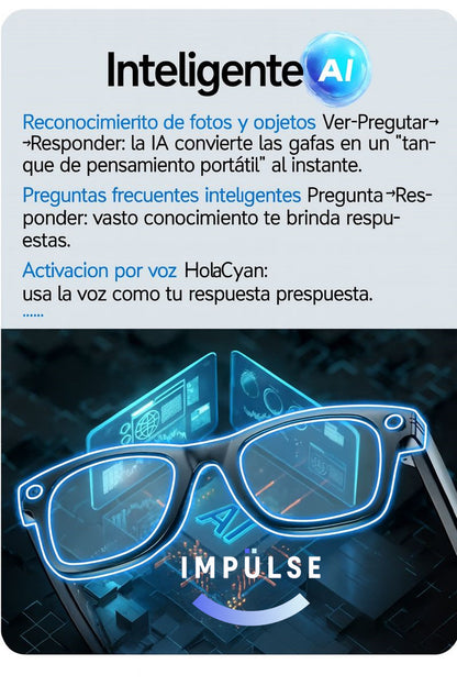 🕶️ Gafas Inteligentes con IA, Cámara 2K, WiFi y Audio Hi-Fi