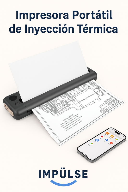 Impresora térmica portátil F81 Impulse conectada a smartphone - impresión de planos en tamaño