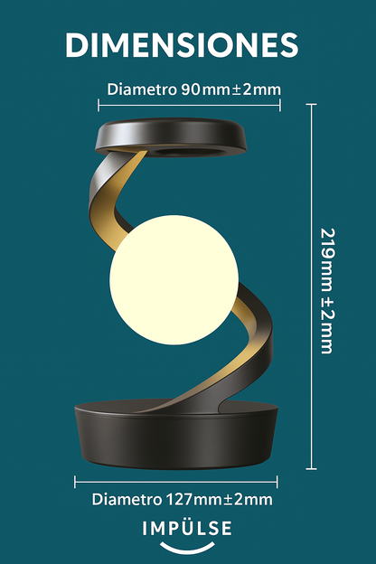 Dimensiones de lámpara LED decorativa con esfera de luz – Impulse